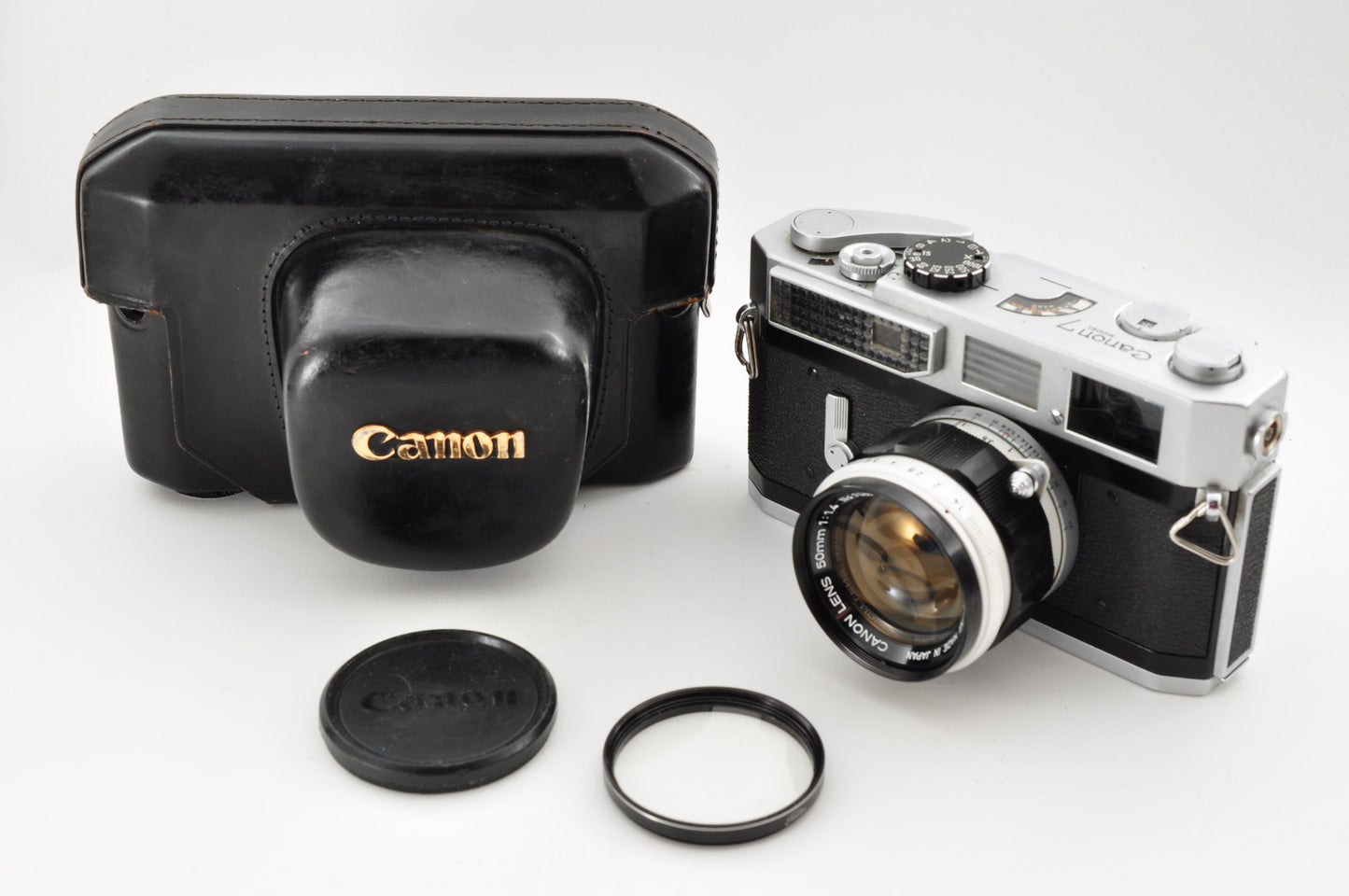Vintage Canon Model 7 Rangefinder | 35mm Film Camera w/ 50mm f/1.4 Lens & Case | Near Mint | From Japan