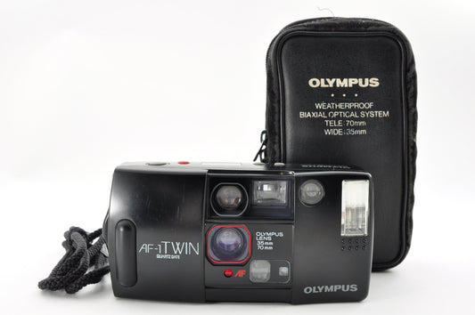 Olympus AF-1 Twin Quartz Date 35mm f/2.8 Point & Shoot w/Case Japan Exc+5